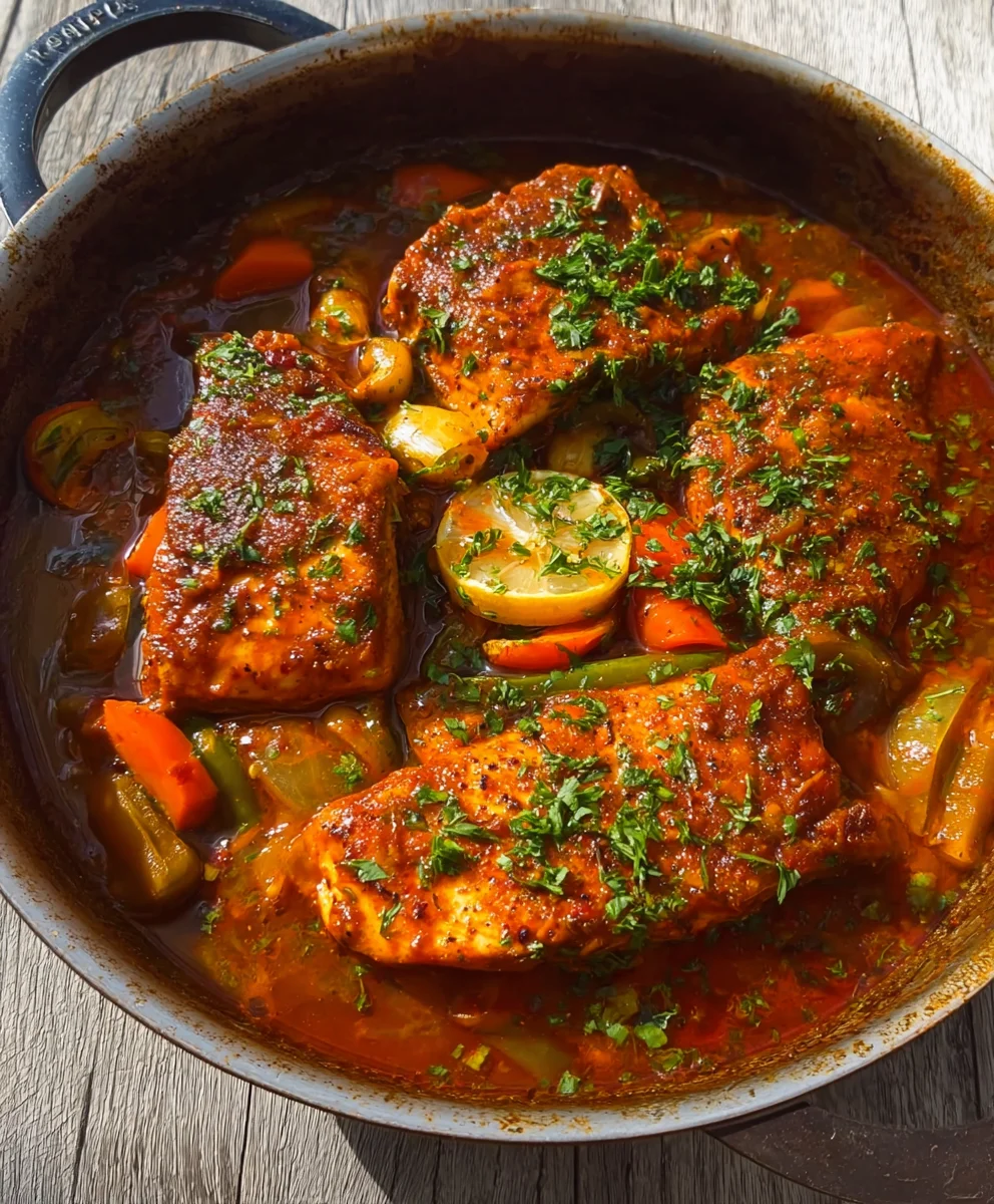 Classic Moroccan Fish-Spicy Rich Sauce Recipe