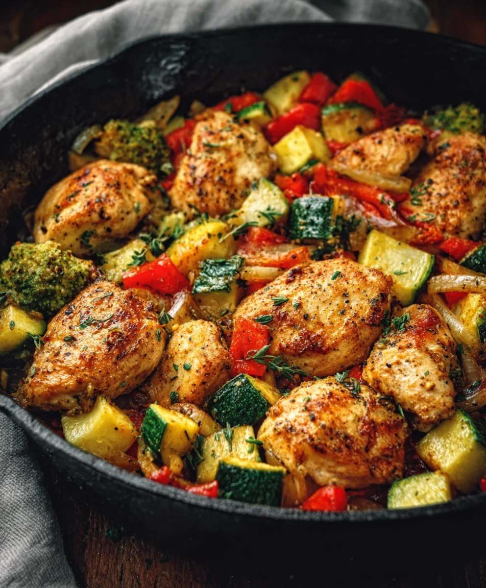 Healthy Chicken Vegetable Skillet Easy One Pan Meal