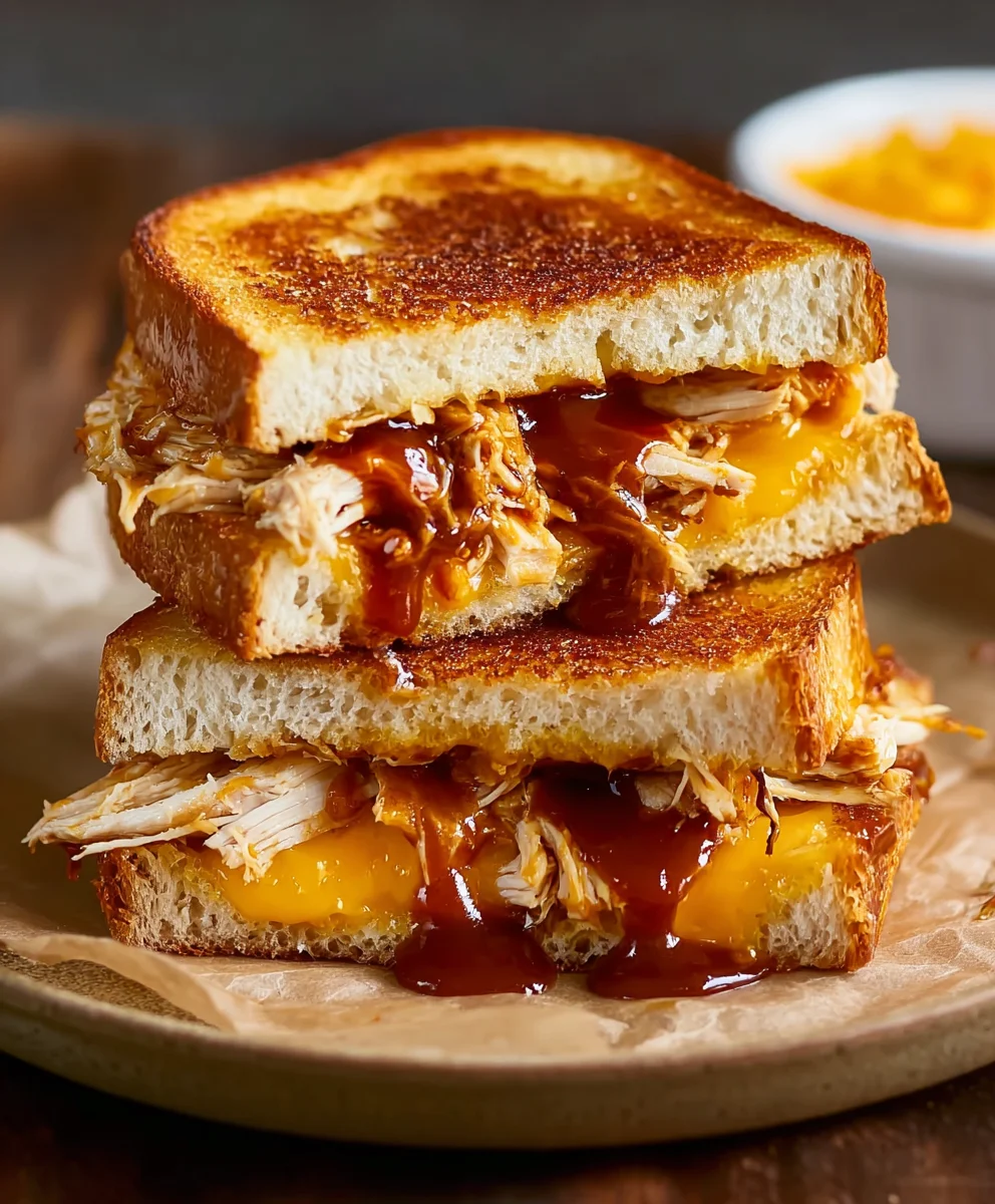 Easy BBQ Chicken Grilled Cheese Recipe