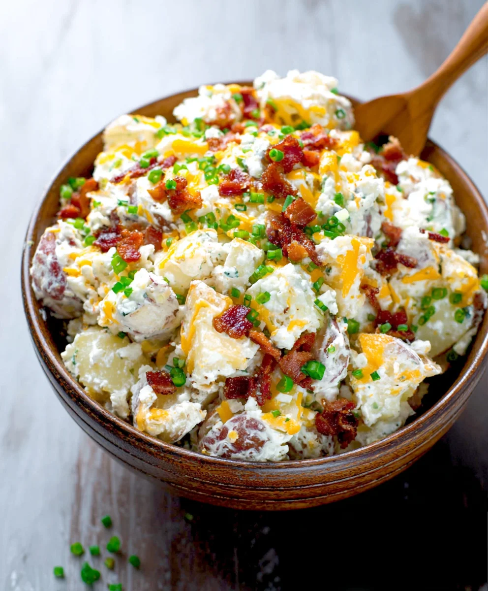 Loaded Beef Baked Potato Salad-Canyon Cookout Favorite