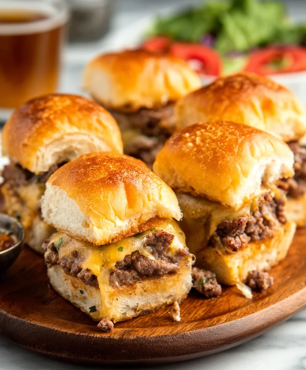 Juicy Cheeseburger Sliders- Easy Party Bites