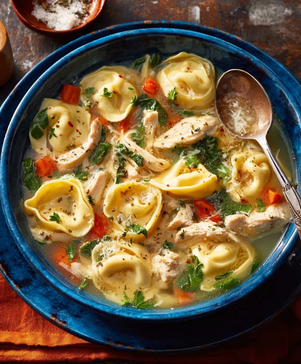Easy Chicken Tortellini Soup - Hearty & Delicious
