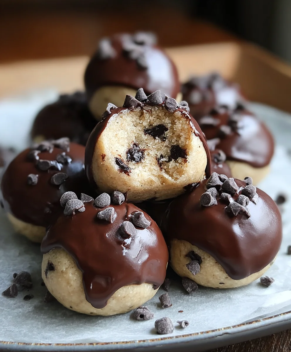 Chocolate-Dipped Cookie Dough Bites-Easy Treat