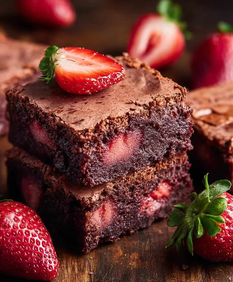 Easy Strawberry Brownies Recipe - Best Dessert