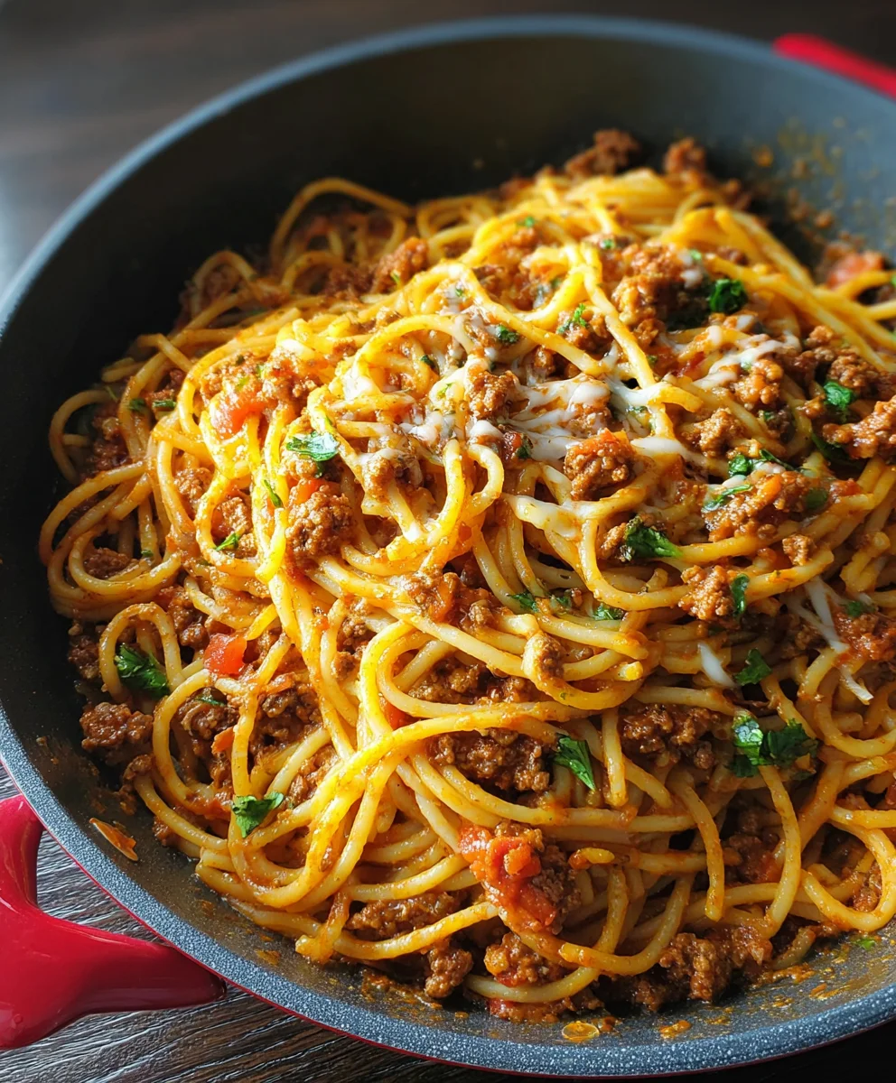 Easy One Pot Taco Spaghetti Recipe - Quick Dinner Idea
