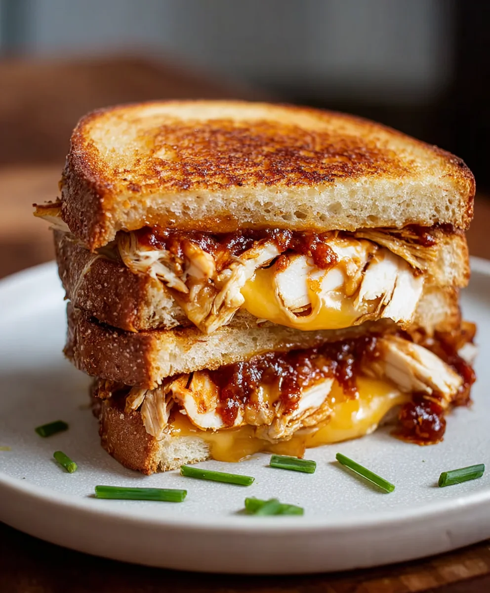 Easy BBQ Chicken Grilled Cheese Recipe