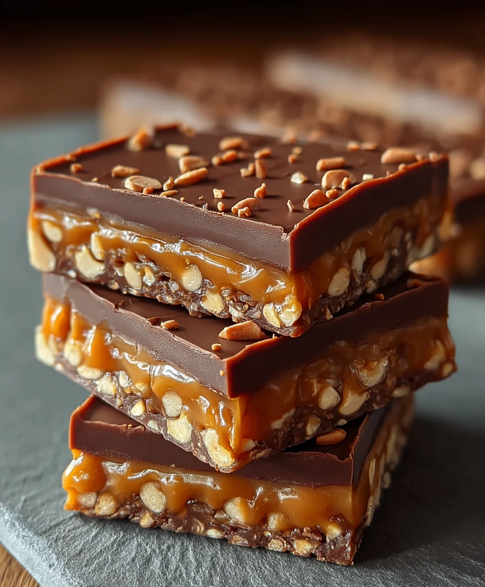 Easy Caramel Fudge Crunch Bar Recipe