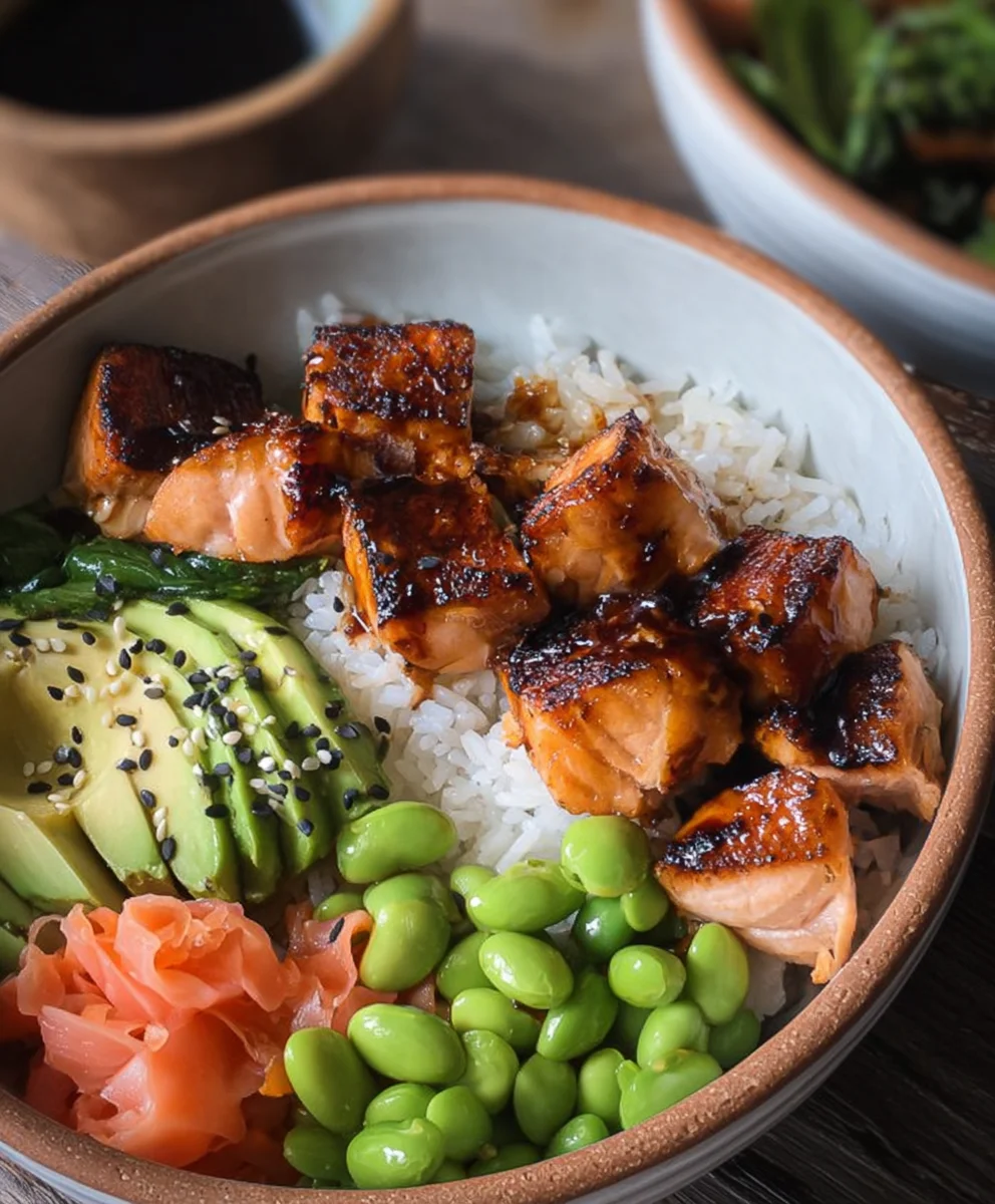 Gluten Free Teriyaki Salmon Sushi Bowl Recipe