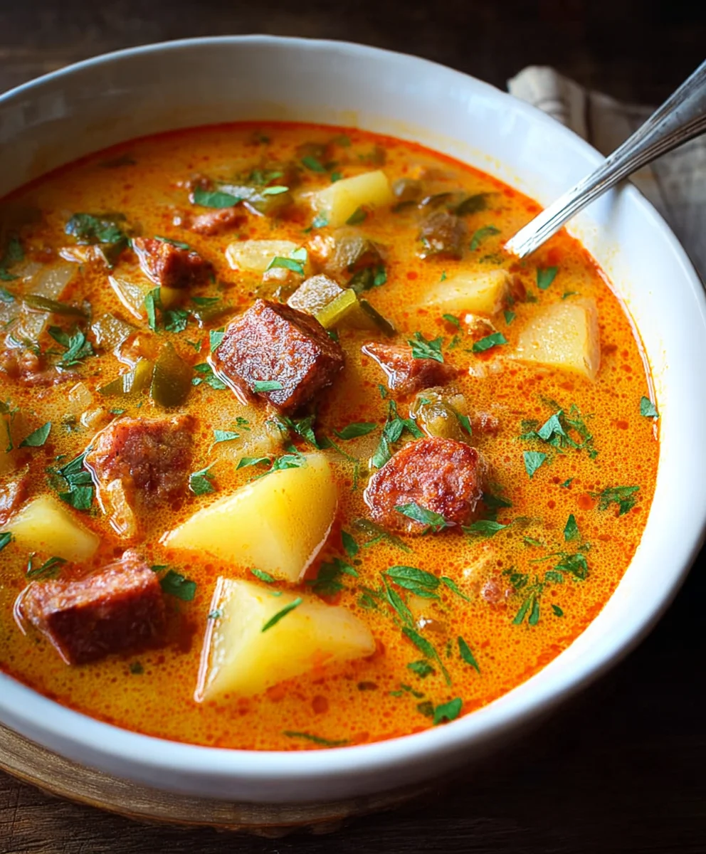 Spanish Beef Beef Chorizo Potato Soup - Hearty & Flavorful