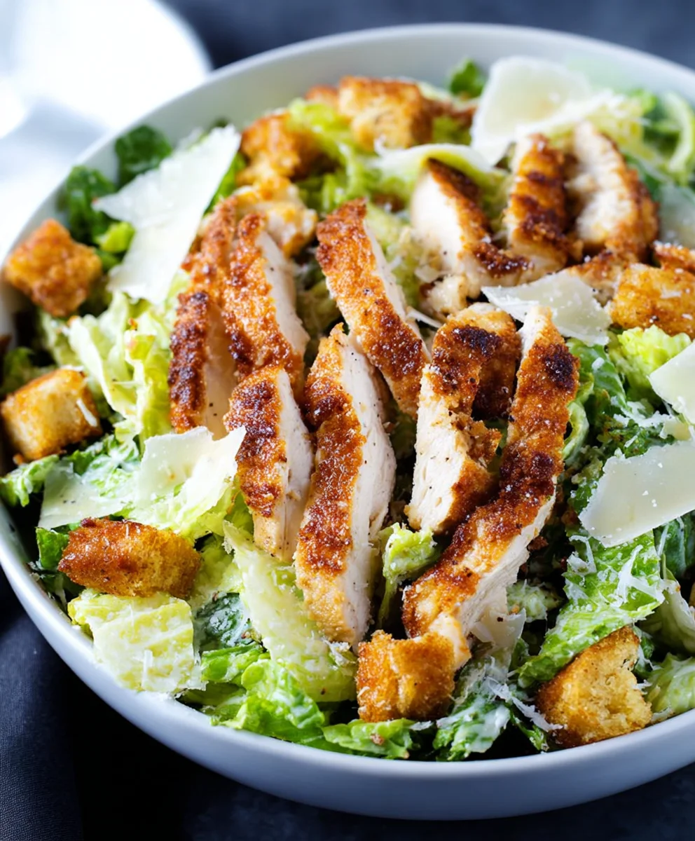 Crispy Chicken Caesar Salad- The Best Easy Recipe