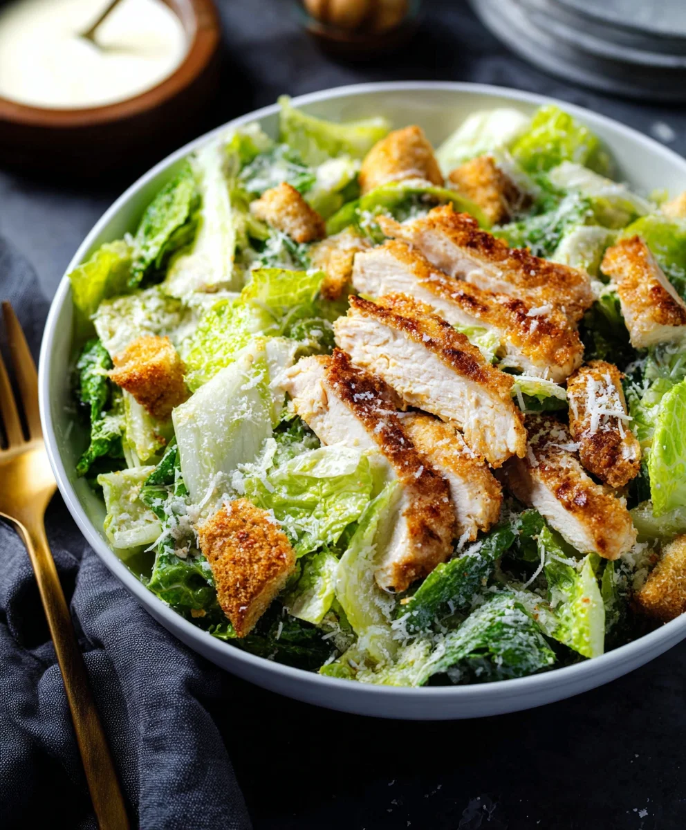 Crispy Chicken Caesar Salad- The Best Easy Recipe