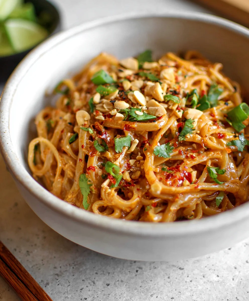 Spicy Peanut Butter Noodles- Quick & Easy Flavor Bomb