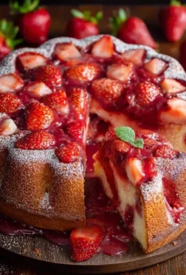 Easy Strawberry Cake with Strawberry Sauce