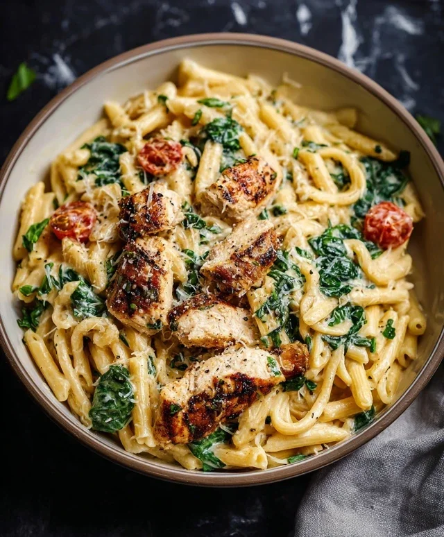 Healthy Garlic Parmesan Chicken Pasta