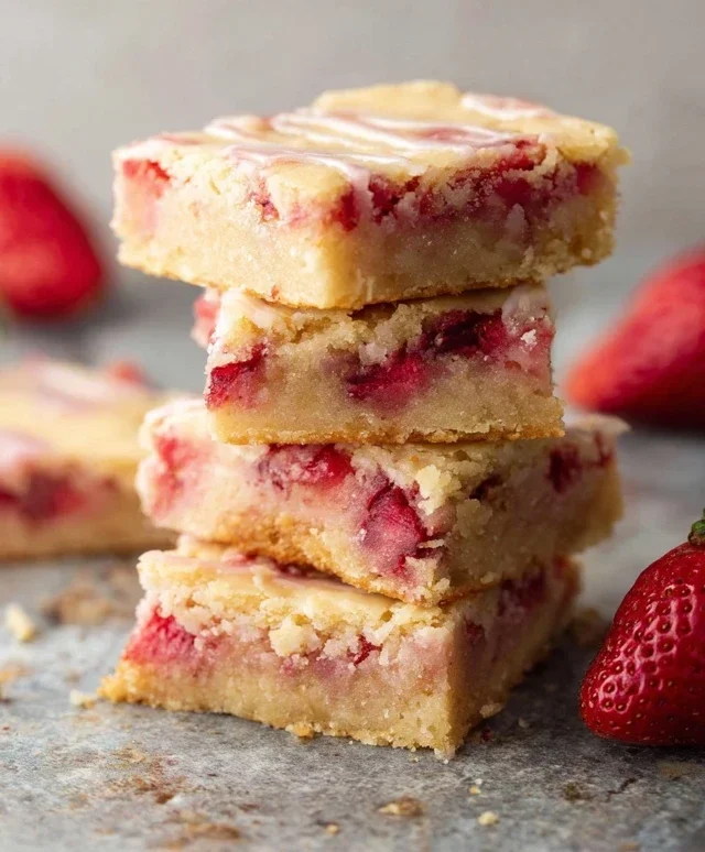 Strawberry Lemon Blondies