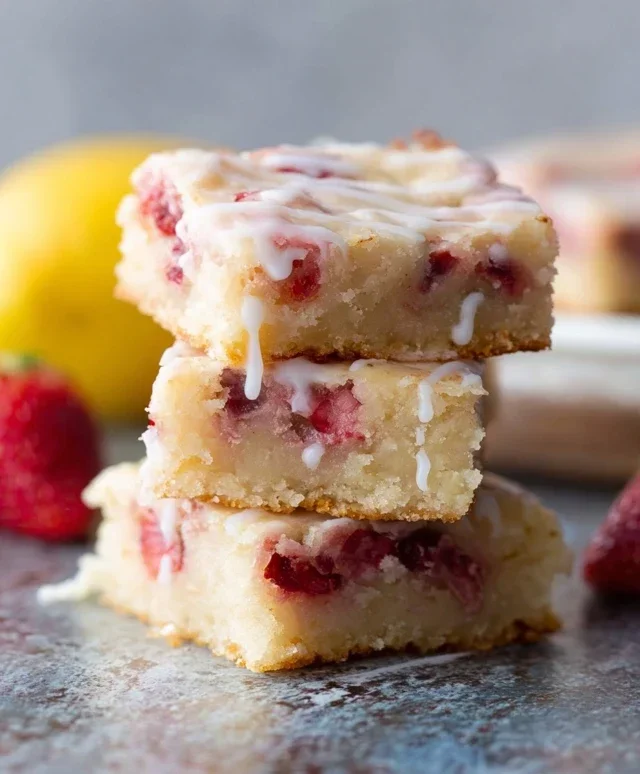 Strawberry Lemon Blondies