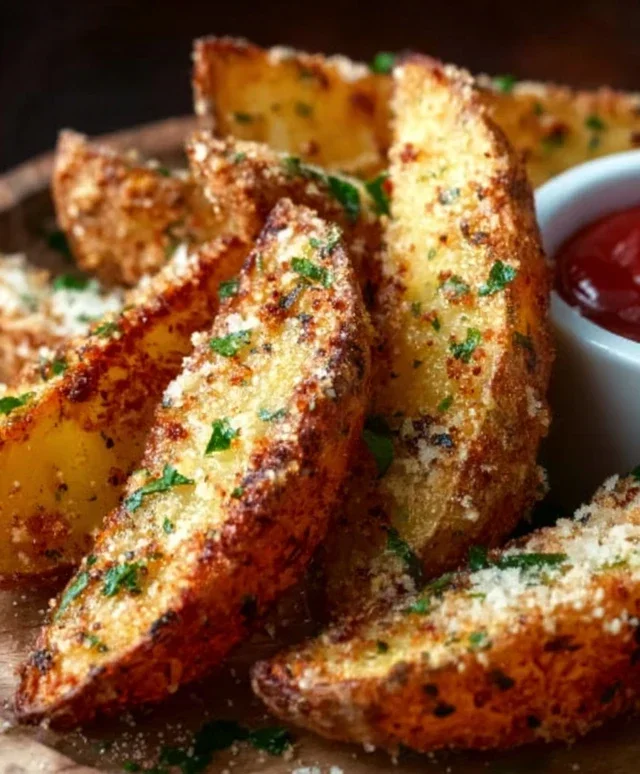 Baked Garlic Parmesan Potato Wedges