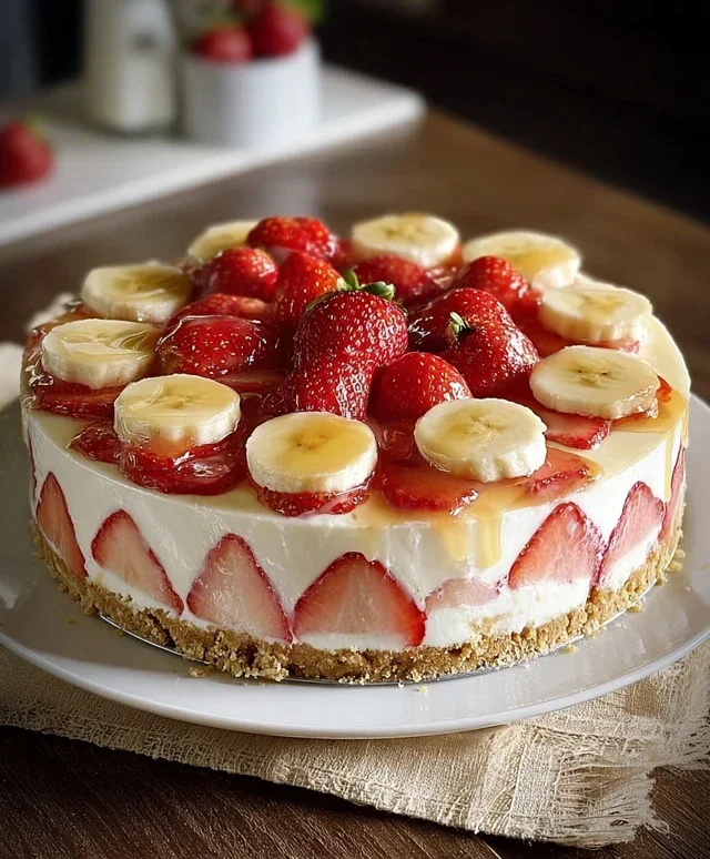 Strawberry Banana Pudding Cheesecake