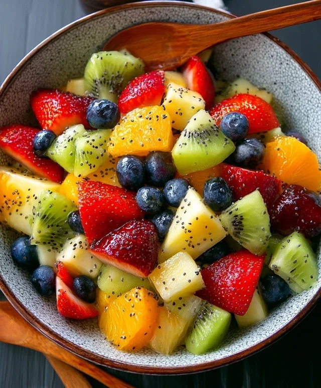 Fruit Salad with Honey-Lime Poppy Seed Dressing