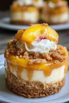 Stuffed Peach Cobbler Mini Cheesecake