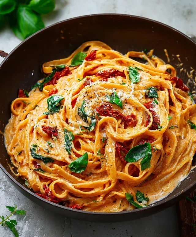 Vegan Creamy Sun Dried Tomato Pasta Recipe