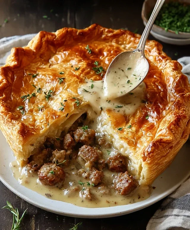 Sausage Gravy Puff Pie