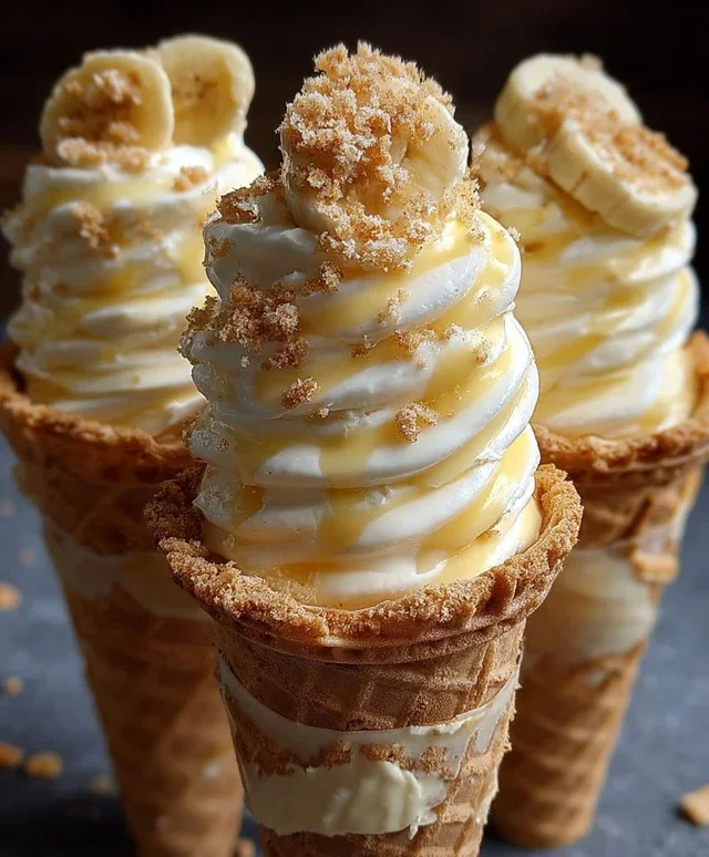Banana Pudding Cheesecake Cones