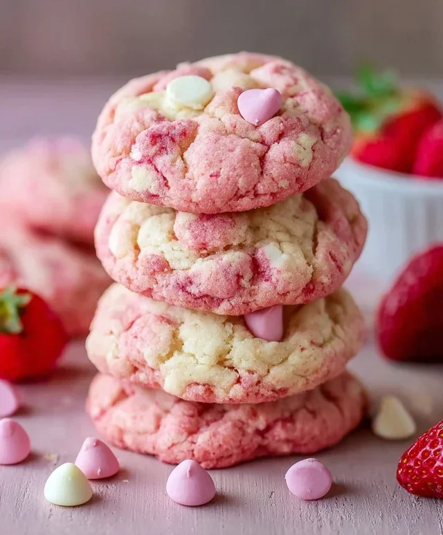Strawberry Cake Mix Cookies