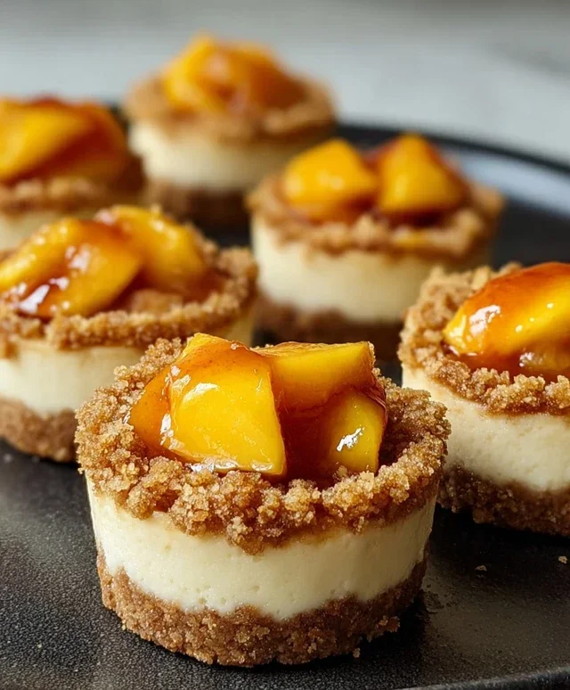 Peach Cobbler Mini Cheesecakes