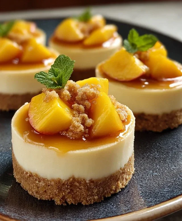 Peach Cobbler Mini Cheesecakes
