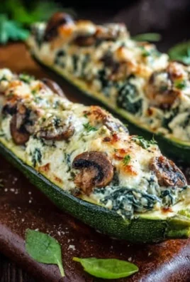Spinach, Mushroom, and Ricotta Stuffed Zucchini Boats Recipe