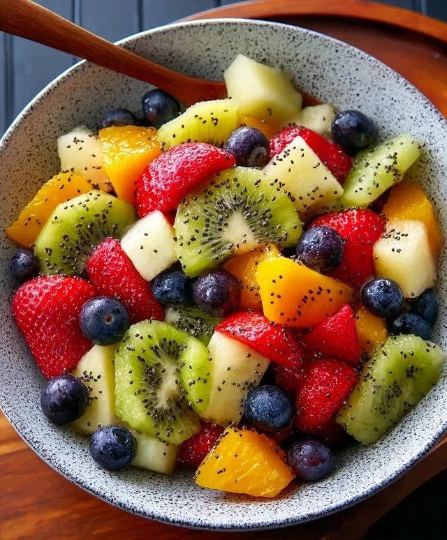 Fruit Salad with Honey-Lime Poppy Seed Dressing