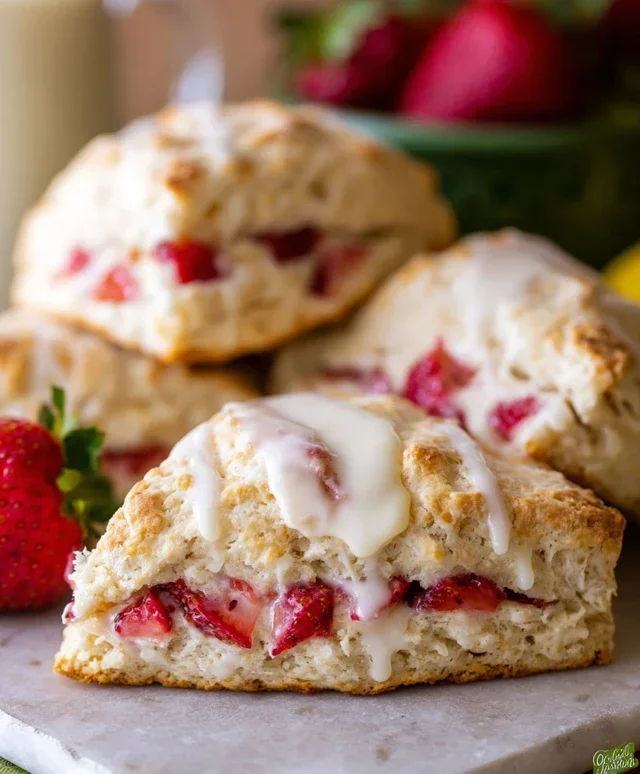 Strawberry Lemon Cream Scones