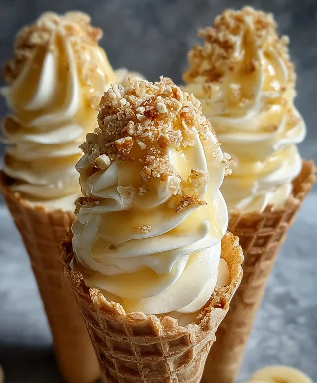 Banana Pudding Cheesecake Cones