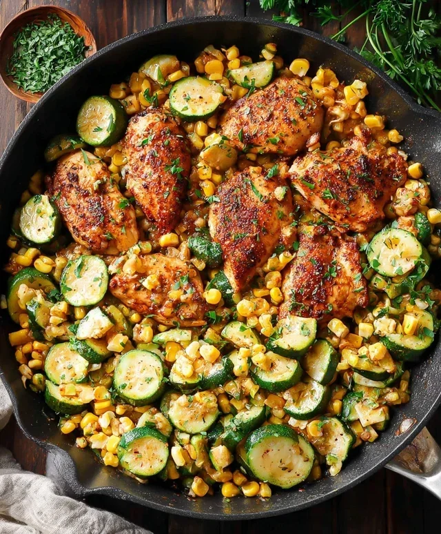 Garlic Butter Chicken with Zucchini and Corn - One-Pan, 30-Minute Meal
