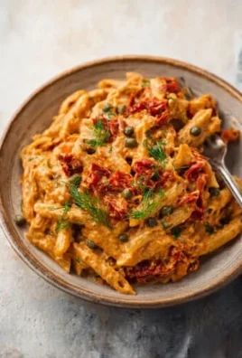 Creamy Sun-Dried Tomato Pasta with Capers and Dill