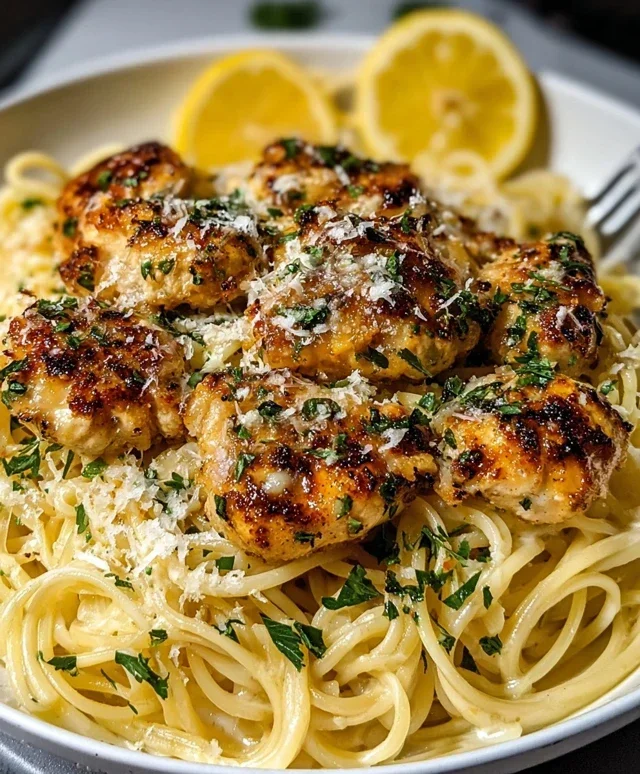 Lemon Garlic Butter Chicken Parmesan Linguine