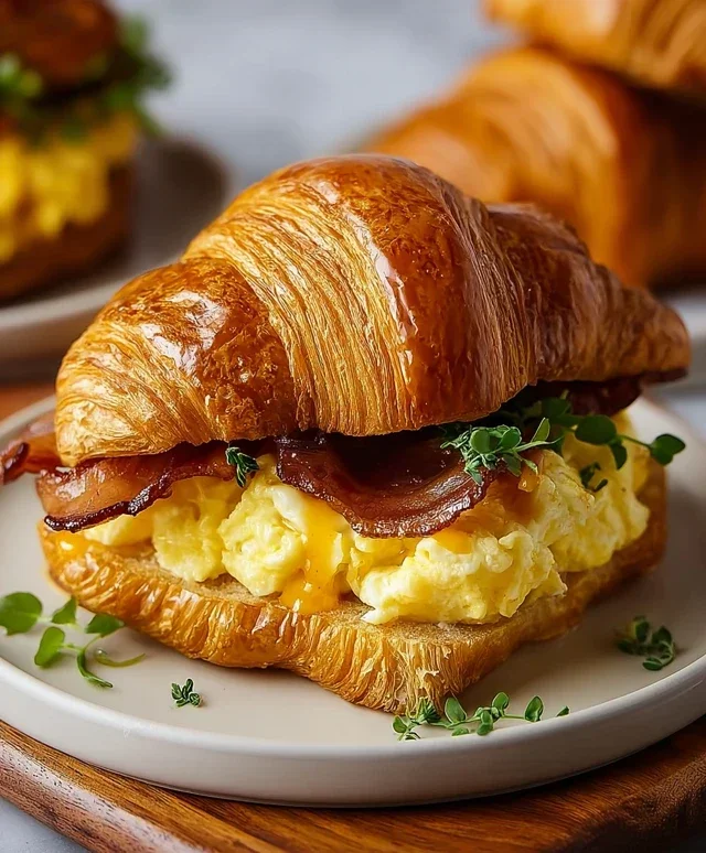 Killer Maple Mustard Croissant Breakfast Sandwiches