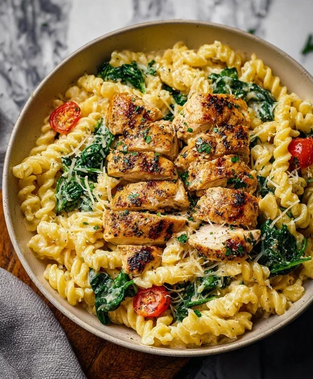 Healthy Garlic Parmesan Chicken Pasta
