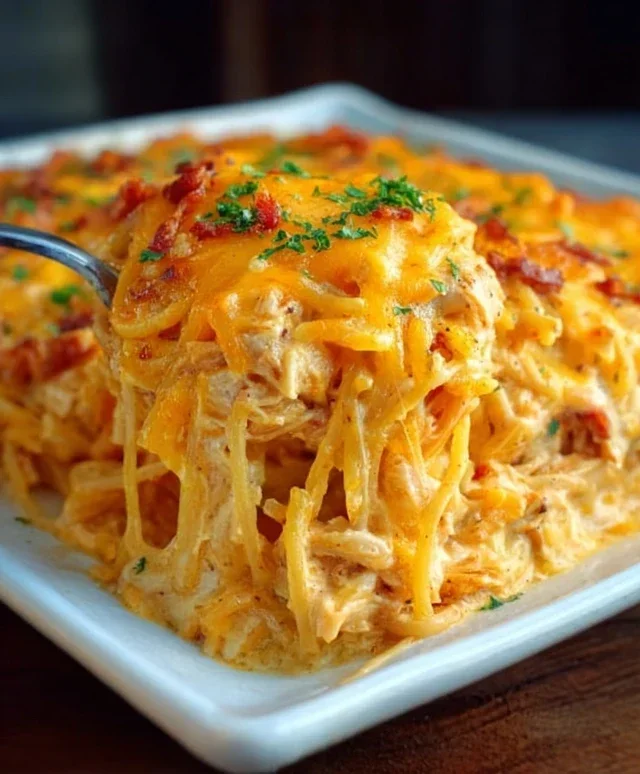 Spicy Southern Cheesy Chicken Spaghetti Casserole