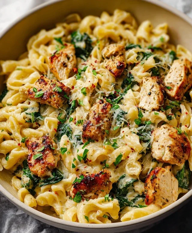 Healthy Garlic Parmesan Chicken Pasta
