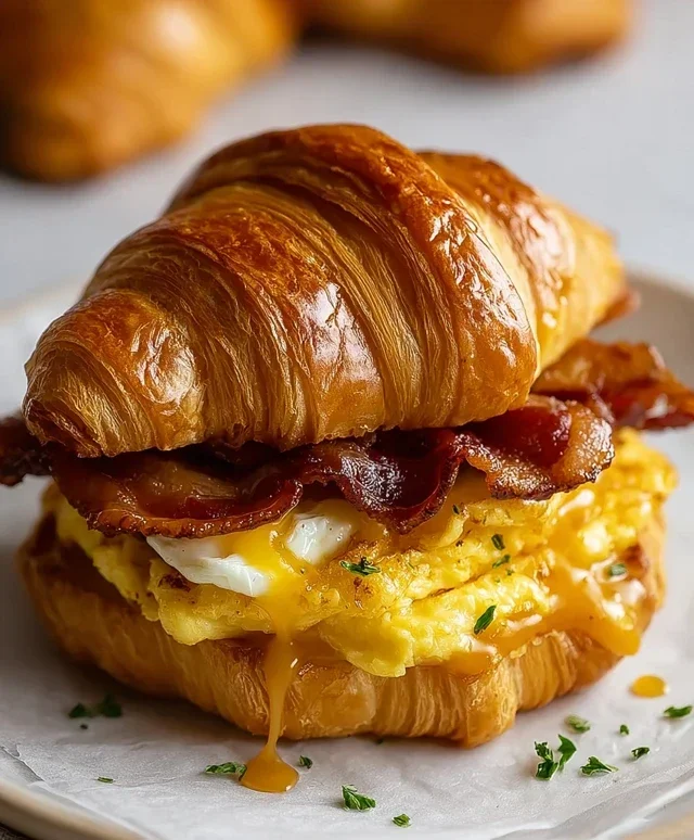 Killer Maple Mustard Croissant Breakfast Sandwiches