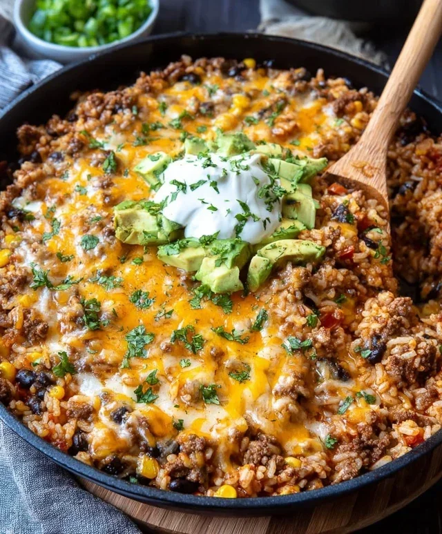 Cheesy Taco Rice Skillet