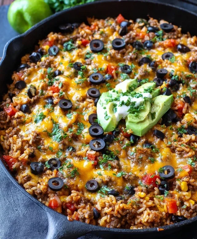 Cheesy Taco Rice Skillet