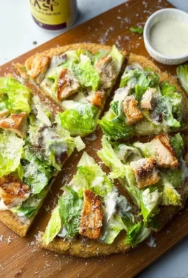 Viral Chicken Crust Caesar Salad Pizza