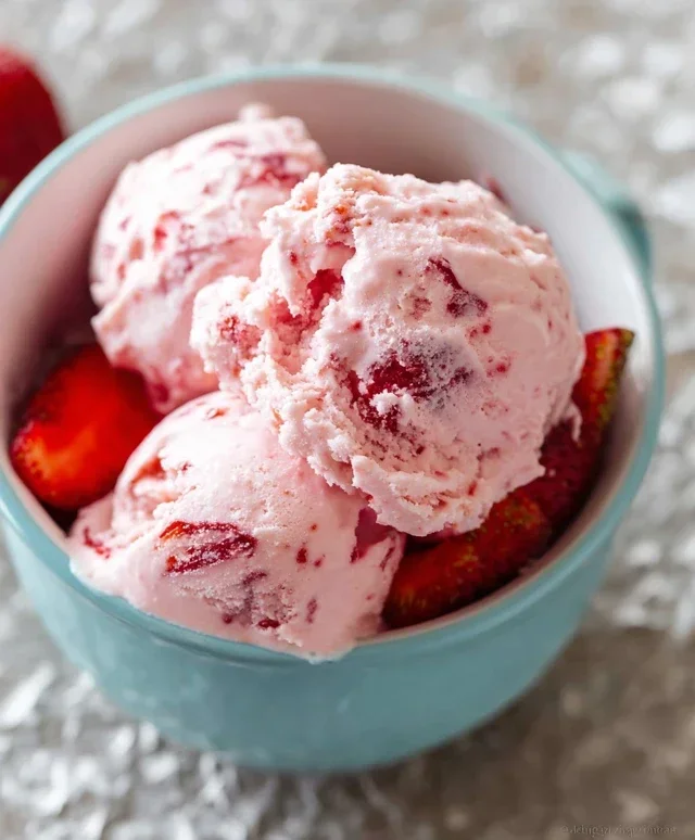 Homemade Strawberry Ice Cream