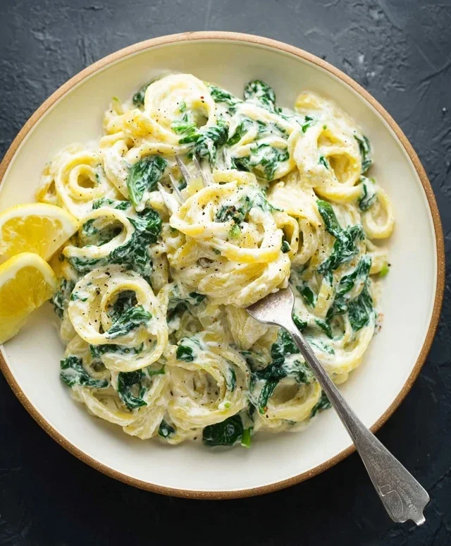 Lemon ricotta pasta & spinach