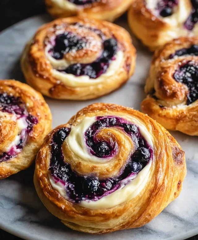 Swirled Blueberry Cream Cheese Danish