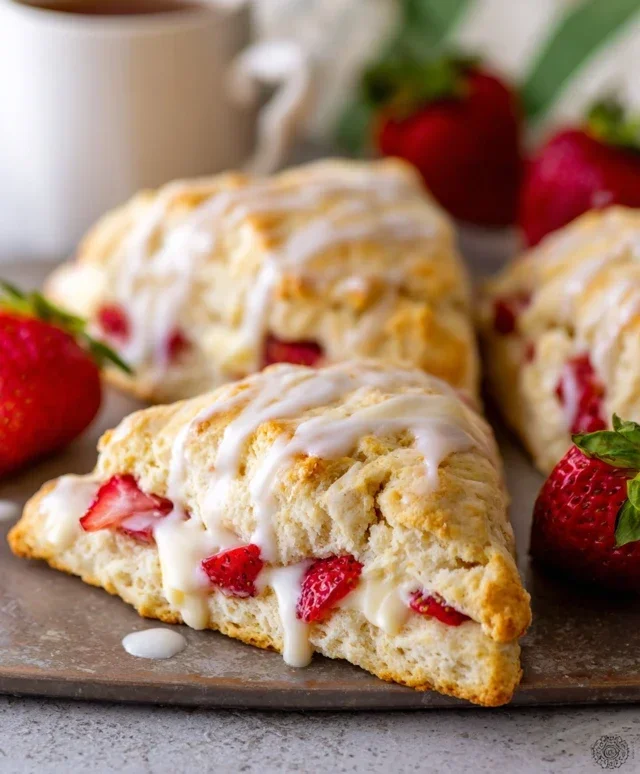 Strawberry Lemon Cream Scones