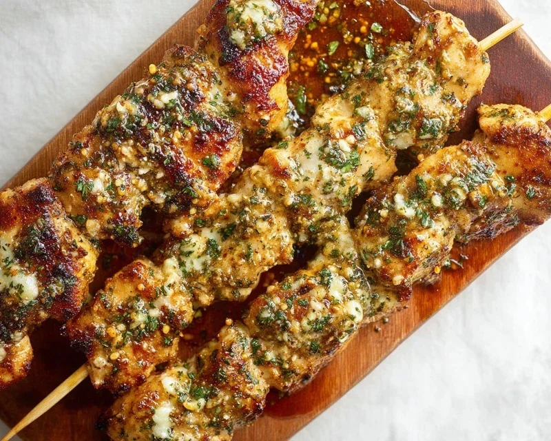 Garlic Parmesan Chicken Skewers